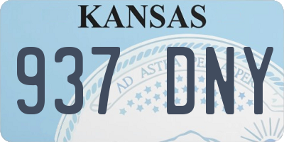 KS license plate 937DNY
