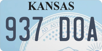KS license plate 937DOA
