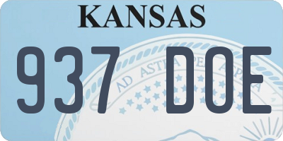 KS license plate 937DOE
