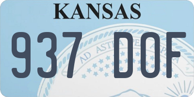 KS license plate 937DOF