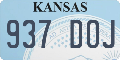 KS license plate 937DOJ