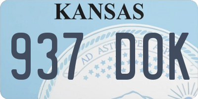 KS license plate 937DOK