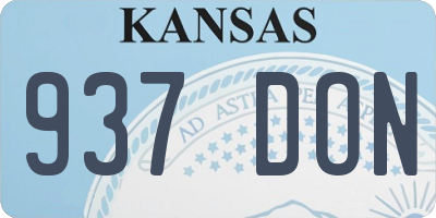 KS license plate 937DON