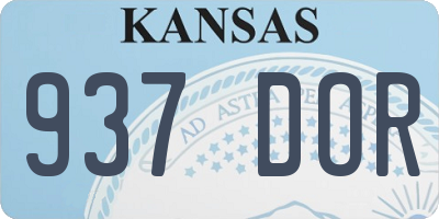 KS license plate 937DOR