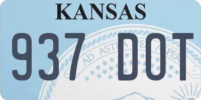 KS license plate 937DOT
