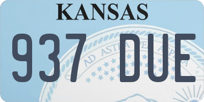 KS license plate 937DUE