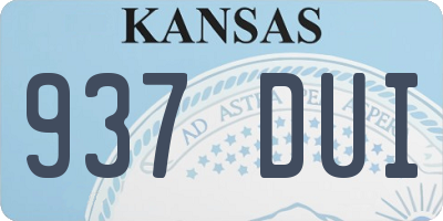 KS license plate 937DUI