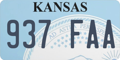 KS license plate 937FAA