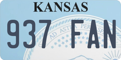 KS license plate 937FAN