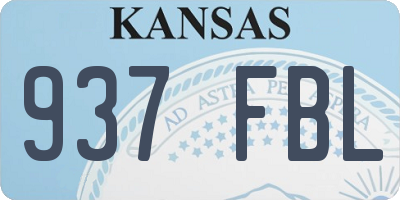 KS license plate 937FBL