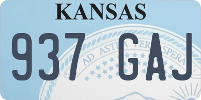 KS license plate 937GAJ