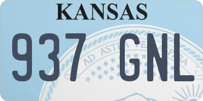 KS license plate 937GNL