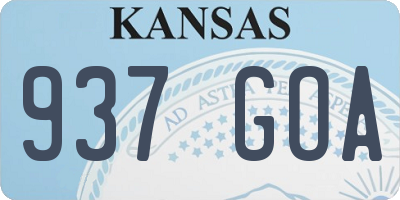 KS license plate 937GOA