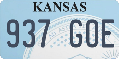 KS license plate 937GOE
