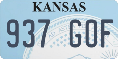 KS license plate 937GOF