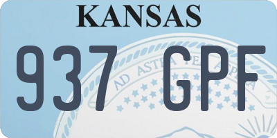 KS license plate 937GPF