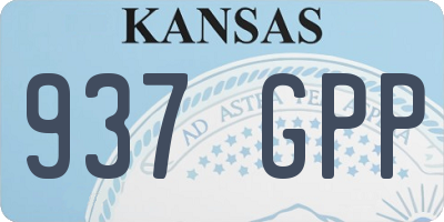 KS license plate 937GPP