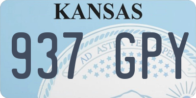 KS license plate 937GPY