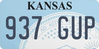 KS license plate 937GUP