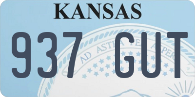 KS license plate 937GUT