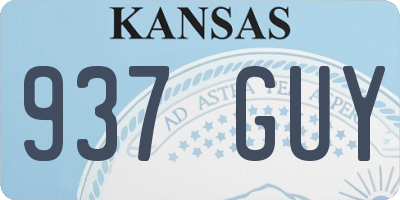 KS license plate 937GUY