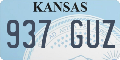 KS license plate 937GUZ