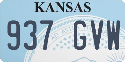 KS license plate 937GVW