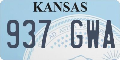 KS license plate 937GWA
