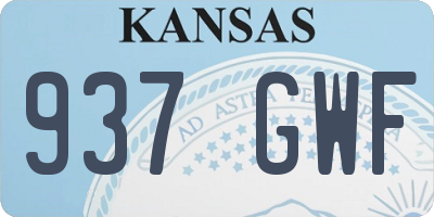 KS license plate 937GWF