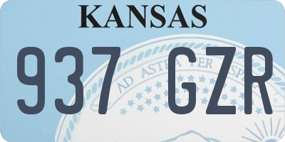 KS license plate 937GZR