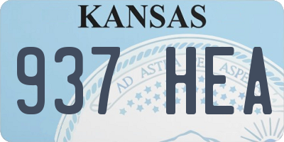 KS license plate 937HEA