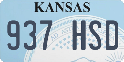 KS license plate 937HSD