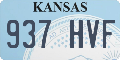 KS license plate 937HVF