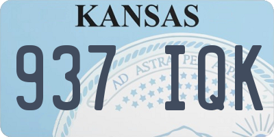 KS license plate 937IQK