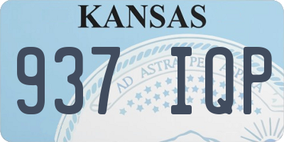 KS license plate 937IQP