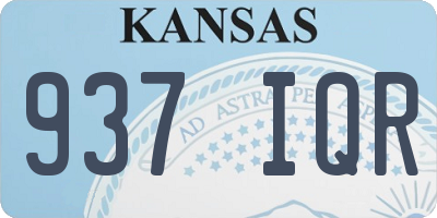 KS license plate 937IQR