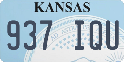 KS license plate 937IQU