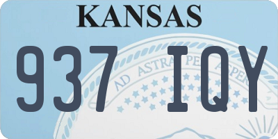 KS license plate 937IQY