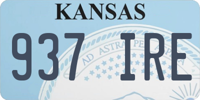 KS license plate 937IRE