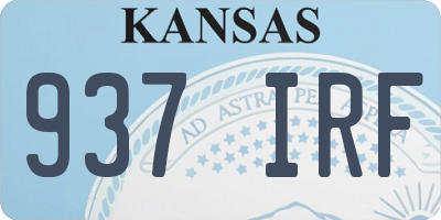 KS license plate 937IRF