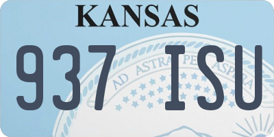KS license plate 937ISU