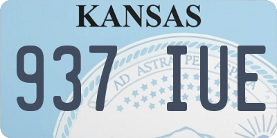 KS license plate 937IUE
