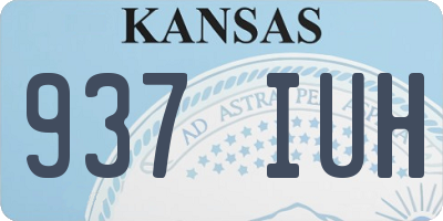 KS license plate 937IUH