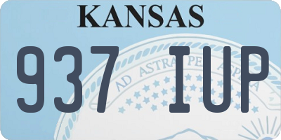 KS license plate 937IUP