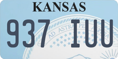 KS license plate 937IUU