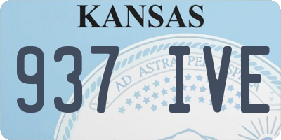 KS license plate 937IVE