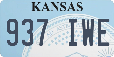 KS license plate 937IWE