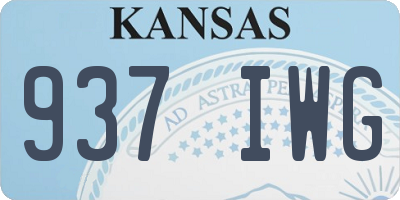 KS license plate 937IWG