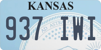 KS license plate 937IWI