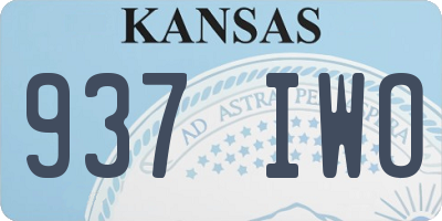 KS license plate 937IWO